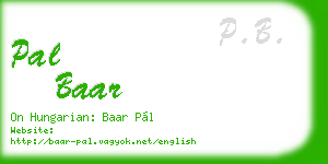 pal baar business card